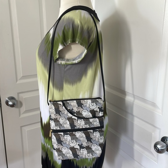 Danny K Cat Purse Gray Black Pockets Shoulder Hand Bag Animal USA Gift Present - Picture 8 of 17